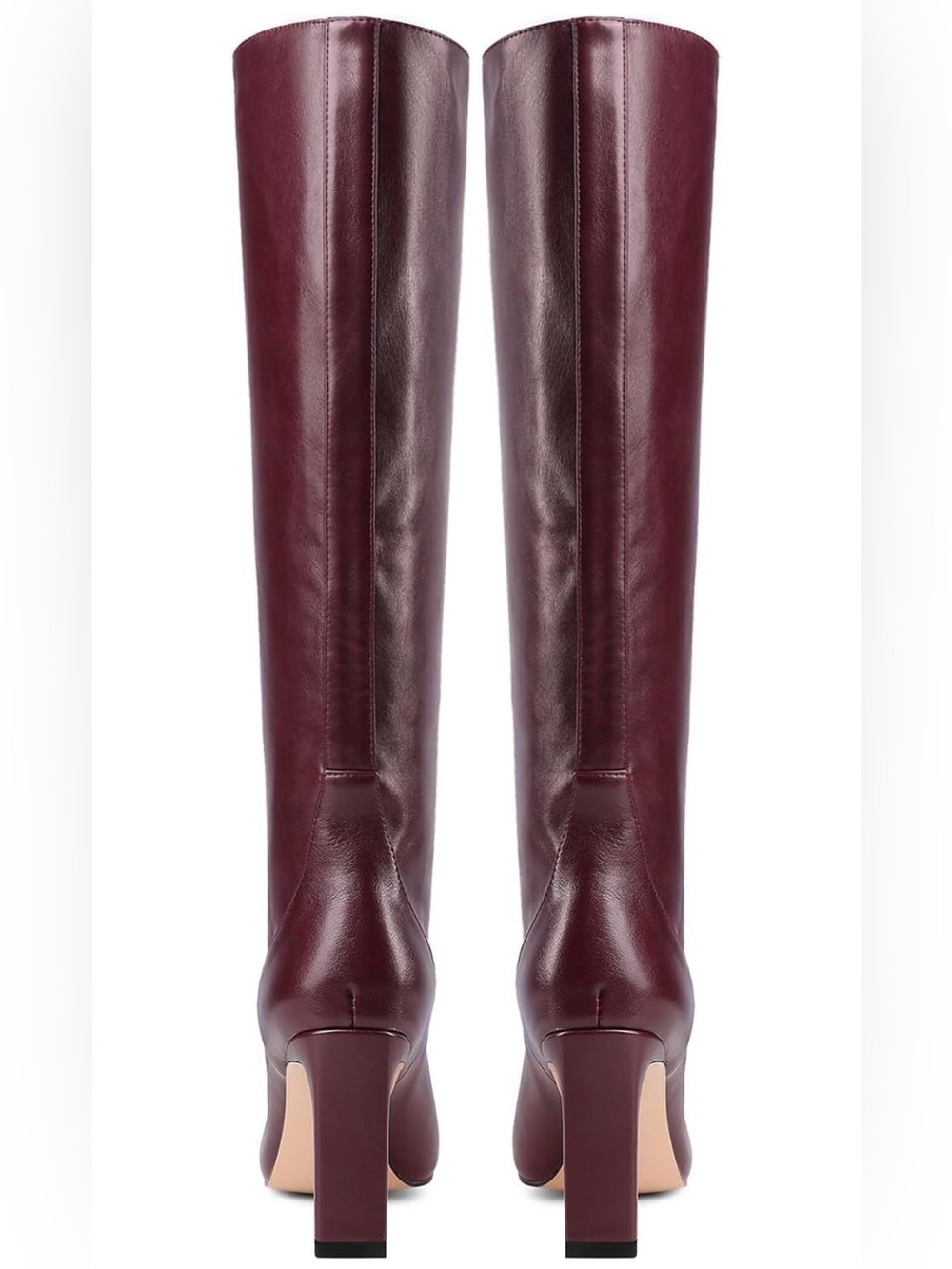 Yiya Women's Tall Square-Toe Knee-High Boots in Cherry Red / Euro 40; US 8.5 - Picture 5 of 16